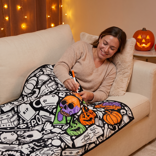 CozeColor™ Spooky Coloring Blanket